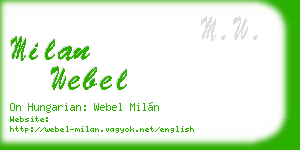 milan webel business card